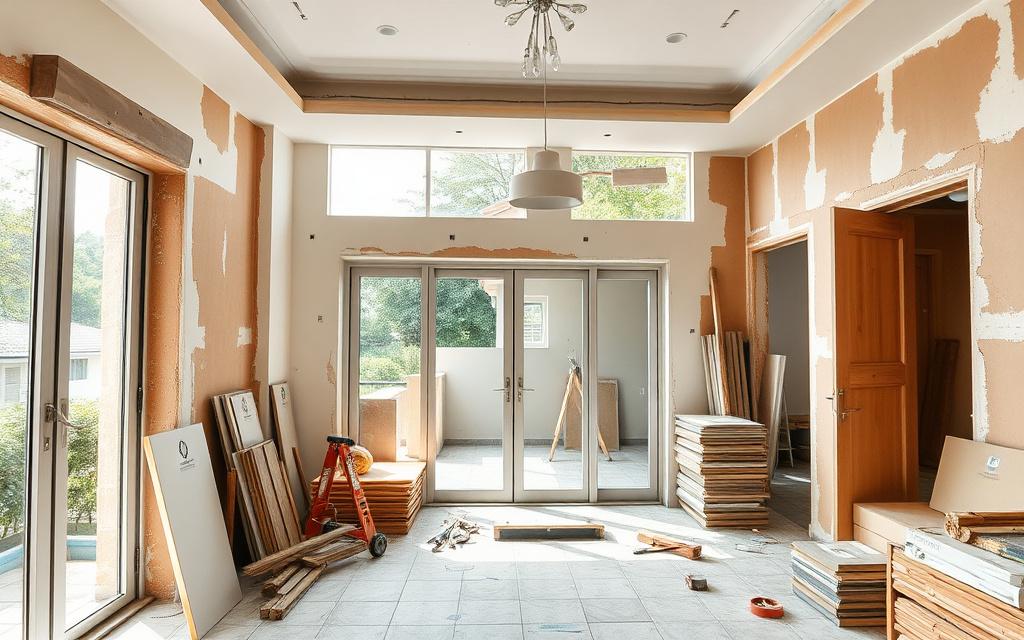 Terrace house interior stripped back during a full renovation