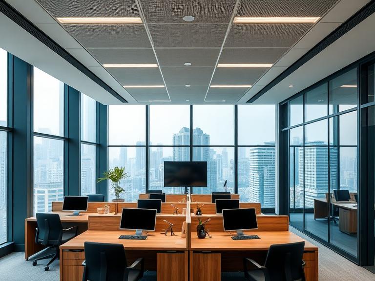 Fitted-out corporate office suite with glass meeting room in Kuala Lumpur